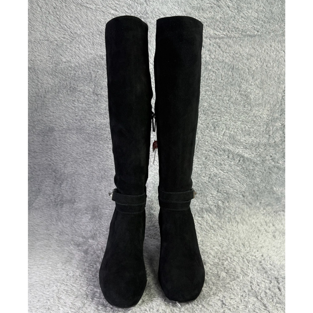 Blondo Ashley Tall Boots Womens 6 Black Suede Waterproof Knee-High Heeled - Picture 10 of 14